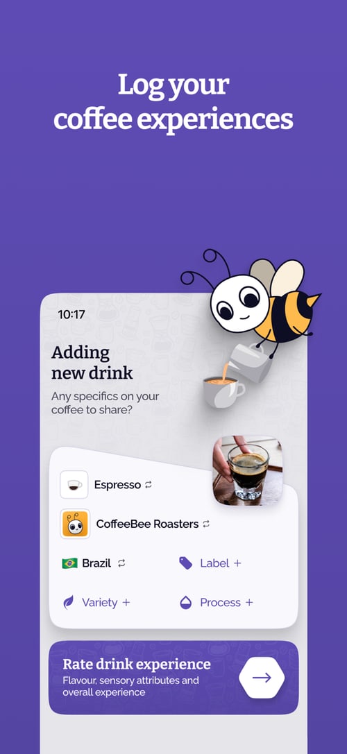 CoffeeBee app on a phone